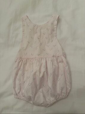 Jacadi Light Pink Bird-Print Baby Romper